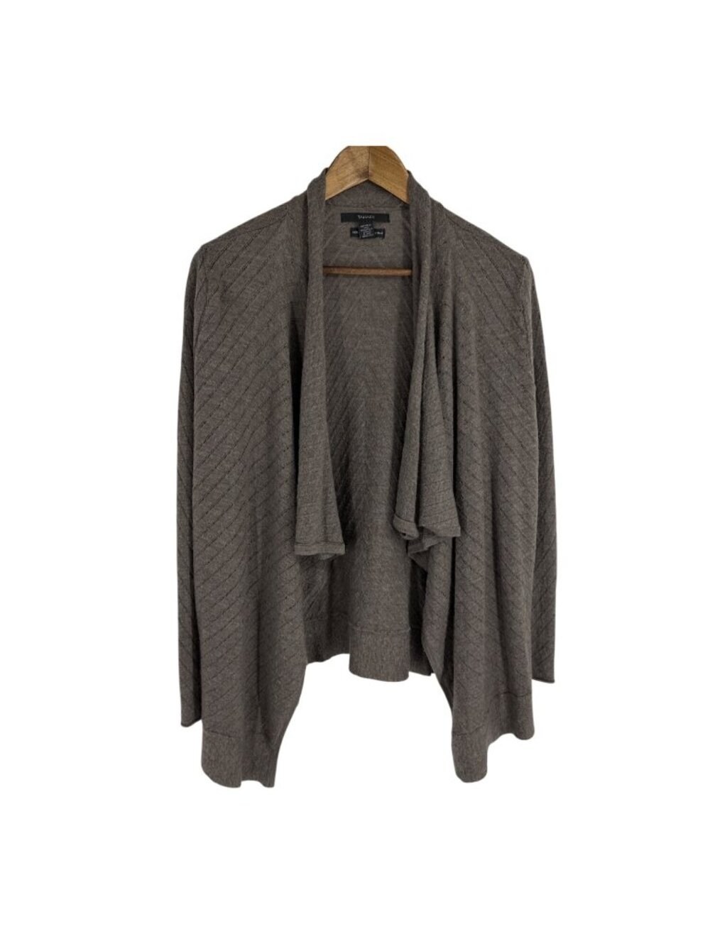 Tahari Women's Open Front 100% Merino Wool Cardigan Size 2X